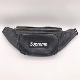 【中古】Supreme 17SS Leather Waist Bag ブラック　シュプリーム[17]