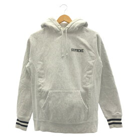 【中古】Supreme パーカー s グレー 袖2本線 シュプリーム[66]
