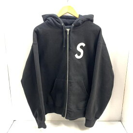 【中古】Supreme S Logo Zip Up Hooded Sweatshirt L ブラック シュプリーム[92]