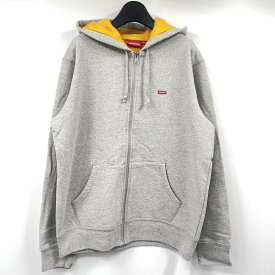 【中古】Supreme 18SS Contrast Zip Up Hooded Sweatshirt サイズM グレー シュプリーム[17]