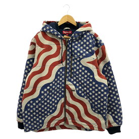 【中古】Supreme 26SS Flag Quilted Hooded Work Jacket マルチカラー サイズL[24]