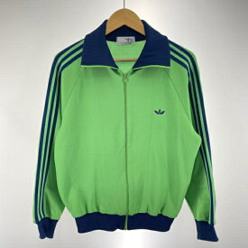 【中古】80s adidas トラックジャケット サイズM ADS-4F デサント製 緑 生地各所キズあり[91]
