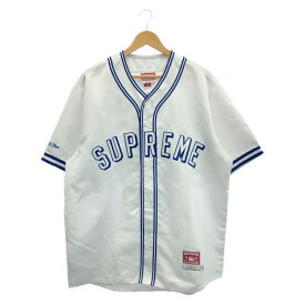 【中古】Supreme×Mitchell&Ness 23ss Satin Baseball Jersey サイズL ホワイト シュプリーム×ミッチェルアンドネス[92]