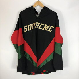 【中古】Supreme 17AW Hooded Hockey Jersey M ブラック グッチカラー シュプリーム[19]