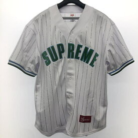 【中古】supreme rhinestone stripe baseball jersey[66]