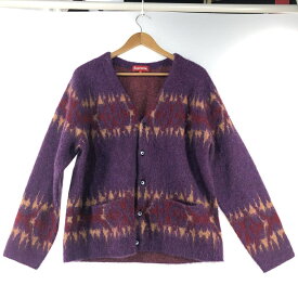 【中古】Supreme 22AW Abstract Stripe Cardigan M プラム カーディガン シュプリーム[19]