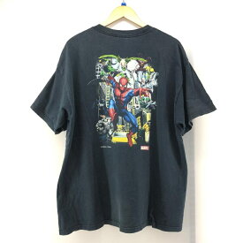 【中古】UNIVERSAL STUDIOS 00s スパイダーマン プリントTシャツ サイズ：XL ブラック ユニバーサル マーベル アメコミ[24]