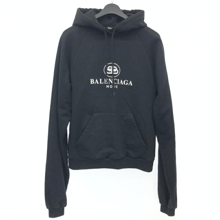 楽天市場】【中古】BALENCIAGA BBロゴプリントプルオーバーパーカー 