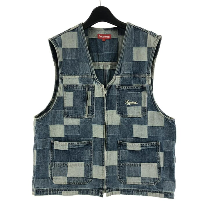 楽天市場】【中古】Supreme 21SS Patched Denim Vest サイズL  