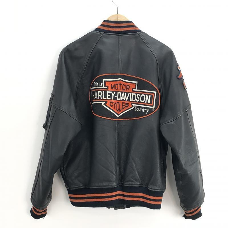 楽天市場】【中古】Harley Davidson 90s レザースタジャン レザー 