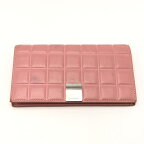 【中古】CHANEL チョコバー 長財布 ピンク シャネル[10]