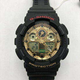 【中古】CASIO CASIO G-SHOCK GA-100TMN 腕時計 ブラック ゴールド カシオ[10]