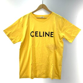 【中古】CELINE ルーズロゴTシャツ サイズS　モンクレール　イエロー　2X681671Q[19]