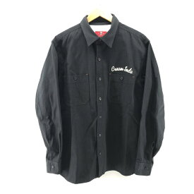 【中古】CREAM SODA 刺繍ワークシャツ サイズL ブラック　クリームソーダ[24]
