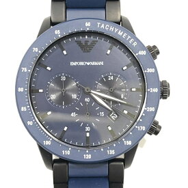 【中古】※ベゼル外れ EMPORIO ARMANI AR-70001 クロノグラフ クオーツ エンポリオアルマーニ[24]