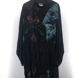 【中古】BLACK Scandal Yohji Yamamoto 内田すずめ 20SS Deformation stand collar Print blouse　HN-B56-819　3　ヨウジヤマモト[66]