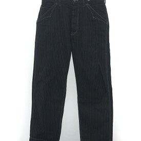 【中古】Schott オールドヒッコリー デニムパンツ　32　ブラック　ストライプ　ショット[66]