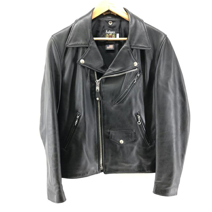 楽天市場】【中古】SCHOTT ラムレザー ダブルライダースジャケット 