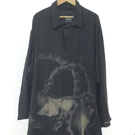 【中古】Yohji Yamamoto 内田すずめ 20SS BLACK Scandal　蛇女シャツ　HN-B47-237　3　ブラック　ヨウジヤマモト ブラックスキャンダル[66]