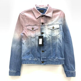 【中古】SAINT LAURENT　21SS　ロゴ グラデーションカラー ・デニムジャケット　597085 Y02IA 4021　サンローラン[92]