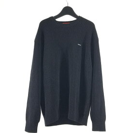 【中古】Supreme 21AW Melange Rib Knit Sweater Small Box Logo サイズL ブラック シュプリーム スモール ボックスロゴ リブニット セーター [17]