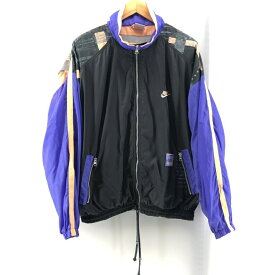 【中古】NIKE 90s 総柄ナイロンジャケット L マルチカラー　ナイキ[24]