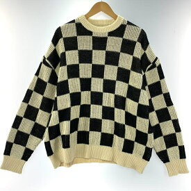 【中古】FACCIES チェッカーフラッグニット サイズ2 ファッチーズ ブラック×ホワイト CHECKERED FLAG KNIT F23S07002[19]