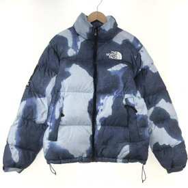 【中古】Supreme × THE NORTH FACE Bleached Denim Print Nuptse Jacket ダウンジャケット M ND52100I ブルー シュプリーム ザ ノースフェイス[10]