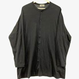 【中古】Yohji Yamamoto ノーカラーロングシャツ サイズ3 ブラック HH-T20-987 ヨウジ ヤマモト[19]
