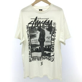 【中古】STUSSY × NEXUS7 × NAS 周年記念 チャプト Tシャツ　L　ホワイト　ステューシー[66]