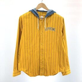 【中古】Supreme 14AW Denim Hooded Baseball Shirt サイズS シュプリーム[91]