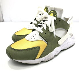 【中古】STUSSY×NIKE AIR HUARACHE "Dark Olive" 25.5cm DD1381-300　ステューシー×ナイキ[24]