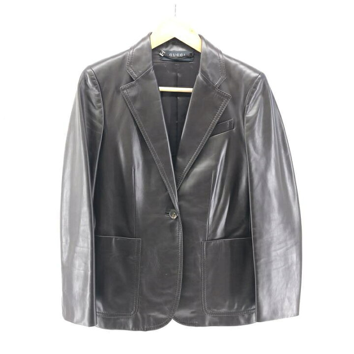 楽天市場】【中古】GUCCI 00s レザーテーラードジャケット ブラウン 