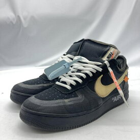 【中古】OFF-WHITE×NIKE AIR FORCE 1 LOW BLACK サイズ27.5cm AO4606-001 オフホワイト ナイキ[19]