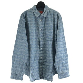 【中古】Supreme 22SS ARC JACQUARD DENIM SHIRT サイズL ブルー シュプリーム アーク ジャカード デニム シャツ[17]