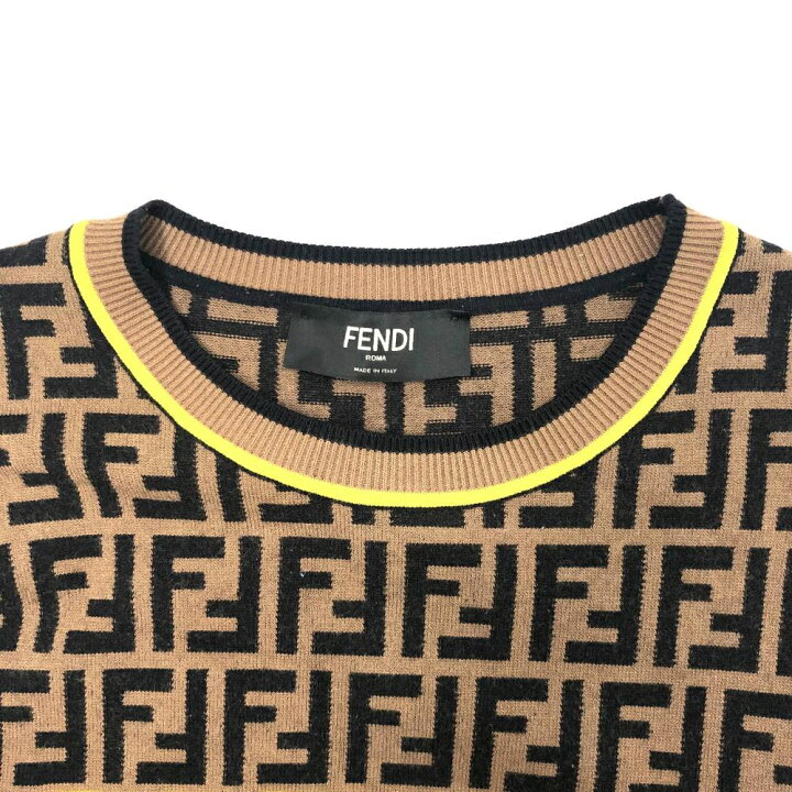 楽天市場】【中古】FENDI ズッカ柄ロゴニット 12CPF-18-2294 サイズ52 