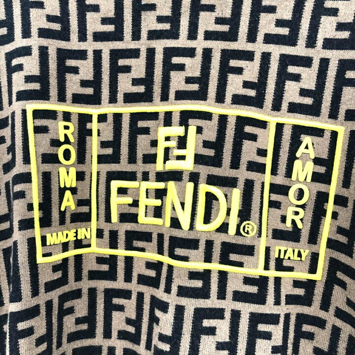 楽天市場】【中古】FENDI ズッカ柄ロゴニット 12CPF-18-2294 サイズ52 