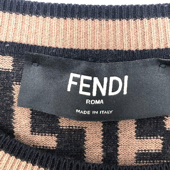 楽天市場】【中古】FENDI ズッカ柄ロゴニット 12CPF-18-2294 サイズ52 