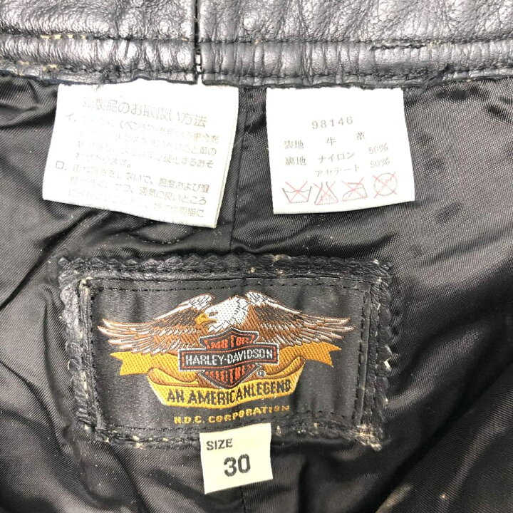 楽天市場】【中古】Harley Davidson レザーパンツ サイズW30 ブラック 