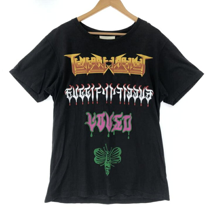 楽天市場】【中古】GUCCI メタルロゴ Tシャツ S ブラック グッチ[10 