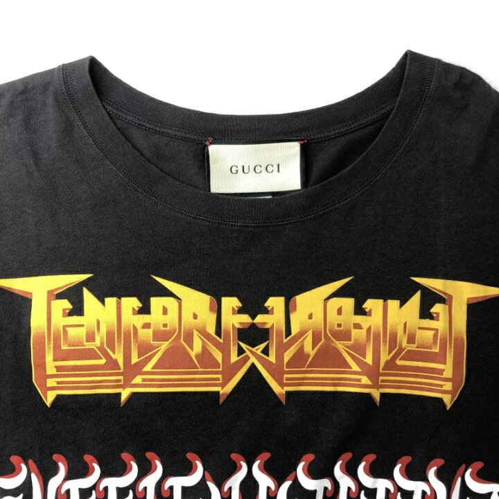 楽天市場】【中古】GUCCI メタルロゴ Tシャツ S ブラック グッチ[10 