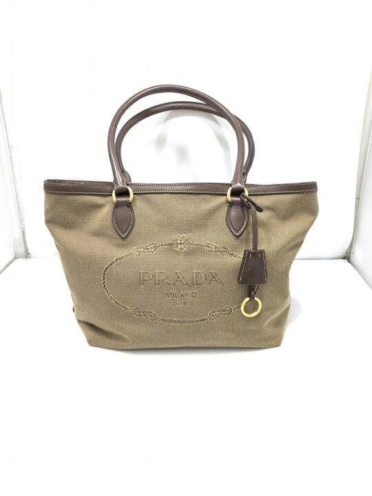 楽天市場】【中古】PRADA LOGOJACQUARD トートバッグ 1BG159 プラダ 