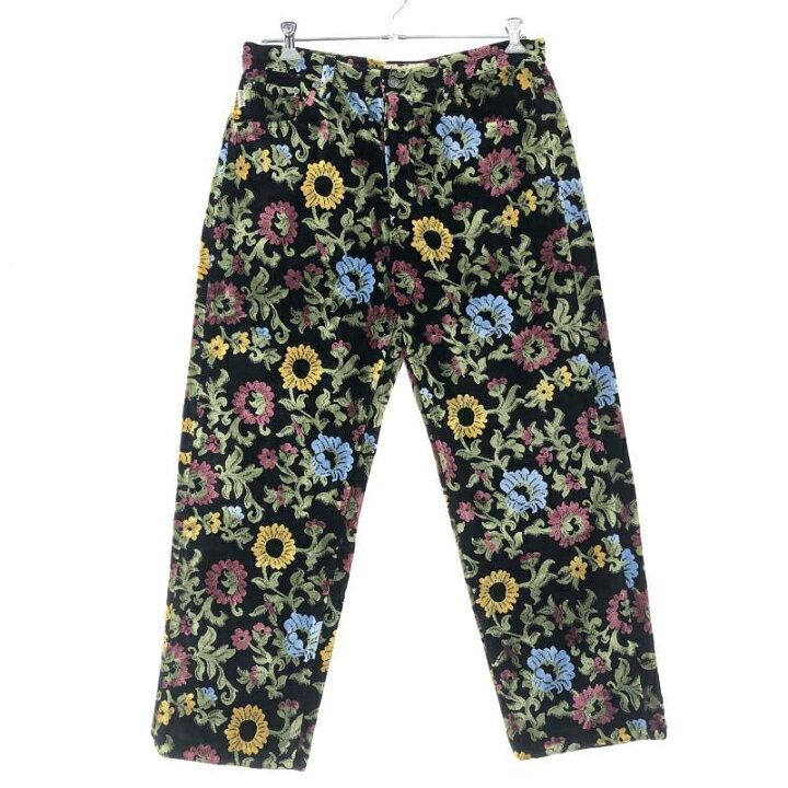 楽天市場】【中古】STUSSY FLORAL JACQUARD BIG OL JEANS 32 ブラック 