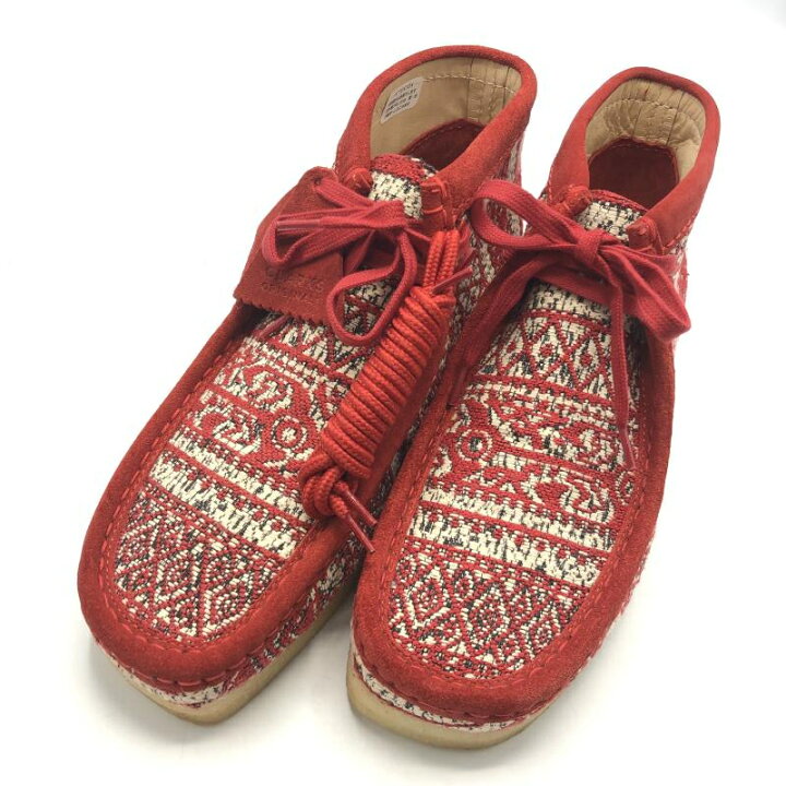 楽天市場】【中古】Clarks Wallabee Boot RED FABRIC チャッカブーツ 