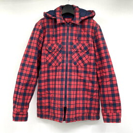 【中古】Supreme 14AW Quilted Zip Flannel Shirt 中綿キルティングパーカー レッド サイズS シュプリーム[17]