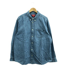 【中古】Supreme 21AW Applique Denim Shirt XL インディゴ[66]