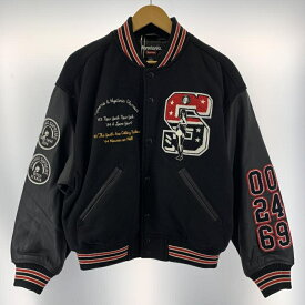 【中古】Supreme×HYSTERIC GLAMOUR 24AW Varcity Jacket サイズS ブラック シュプリーム ヒステリックグラマー スタジャン[19]