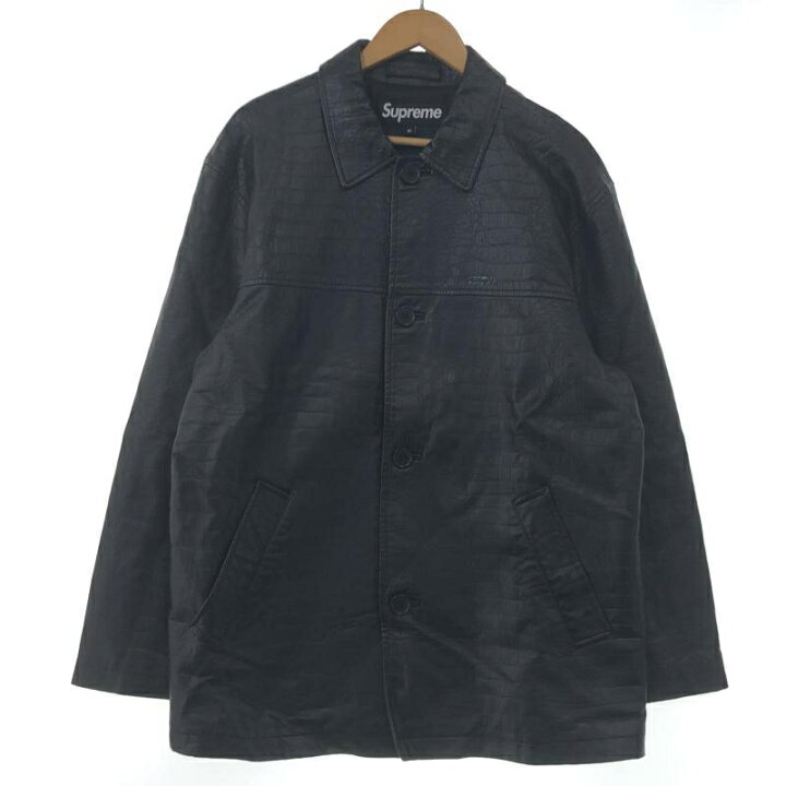 楽天市場】【中古】Supreme 22SS FAUX CROC CAR COAT M ブラック 