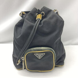 【中古】PRADA 巾着型 ミニバッグ ブラック プラダ ブラック[19]