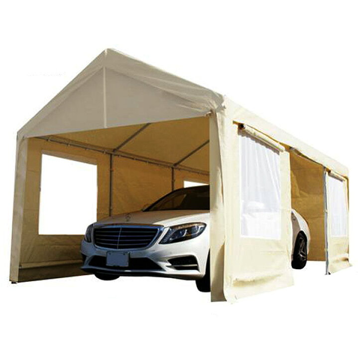 楽天市場 着後レビューで特典a テント タープテント タープ 6 3m スチール製 車庫テント カーポート ガレージテント 大型 車 駐車 スチール製 頑丈 仮設倉庫 キャノピー Canopy 送料無料 車庫テント0106 お宝ワールド